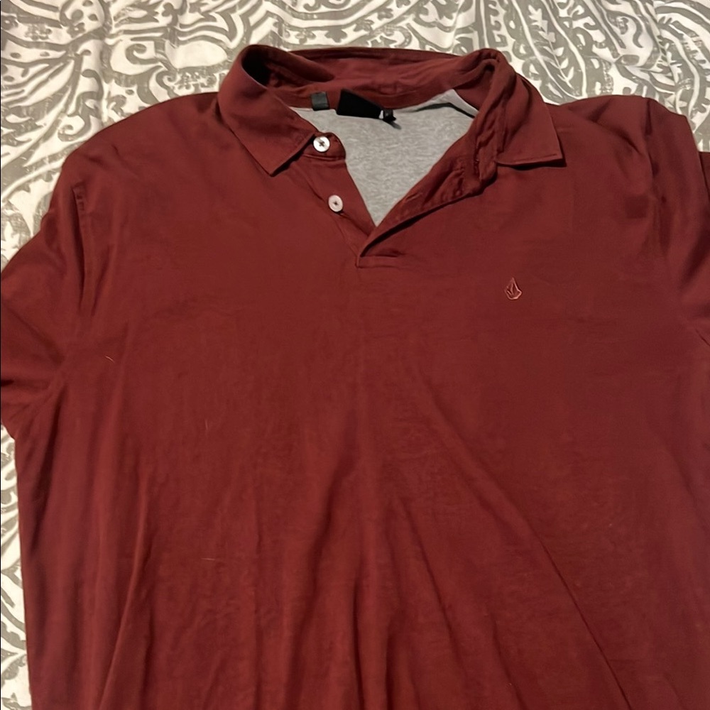 Volcom Red Polo Shirt Classic Short Sleeve